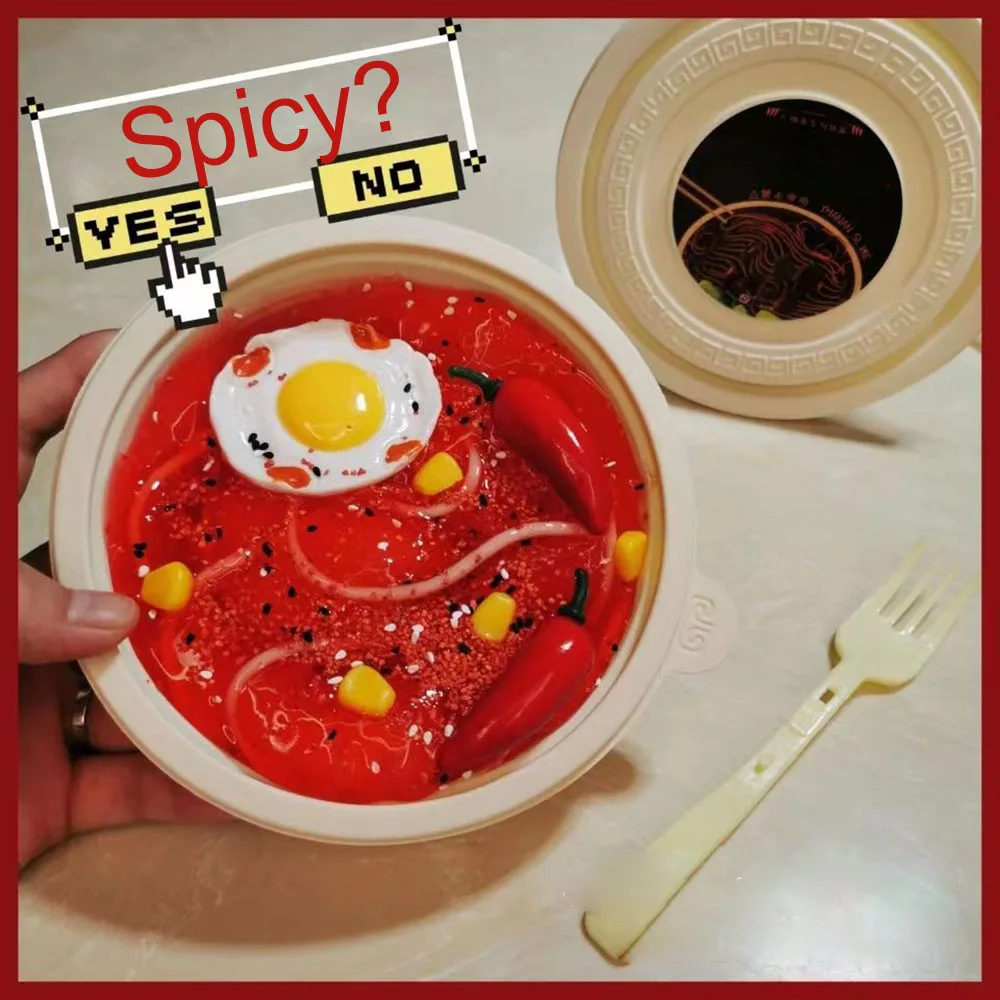 

ANZINO DIY Food New Ramen Slime Glossy DIY Slime Gifts for Boys Girls Stress Relief Toys Christmas Gift