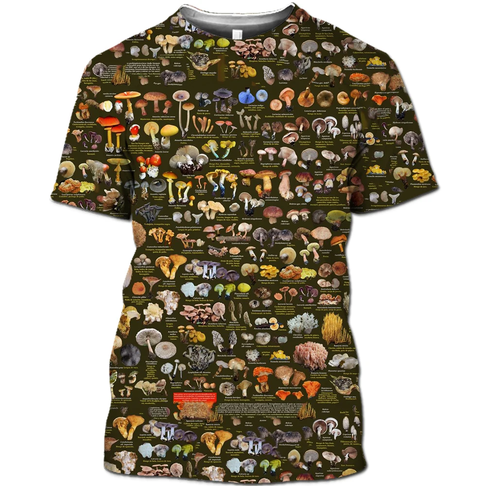 Топ Мамба футболка с 3D рисунком грибов футболки аниме едой диких грибков женская