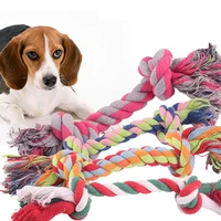 1pc 17cm pet dog puppy cotton chew knot toy durable braided bone rope molar toy pets teeth cleaning supplies random color