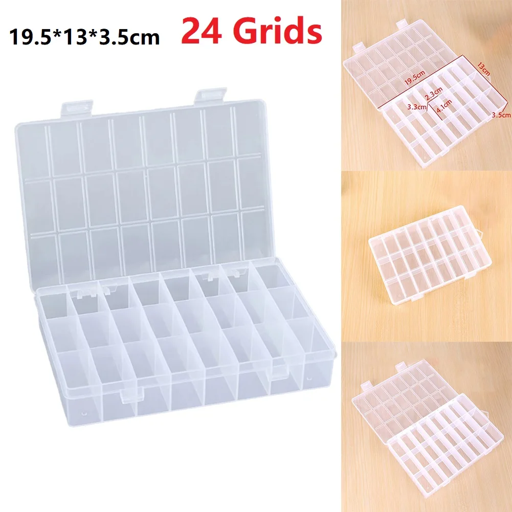 

Transparent Plastic Storage Box Jewelry Box Compartment Adjustable Container For Beads Earring Box For Jewelry RectangleCase