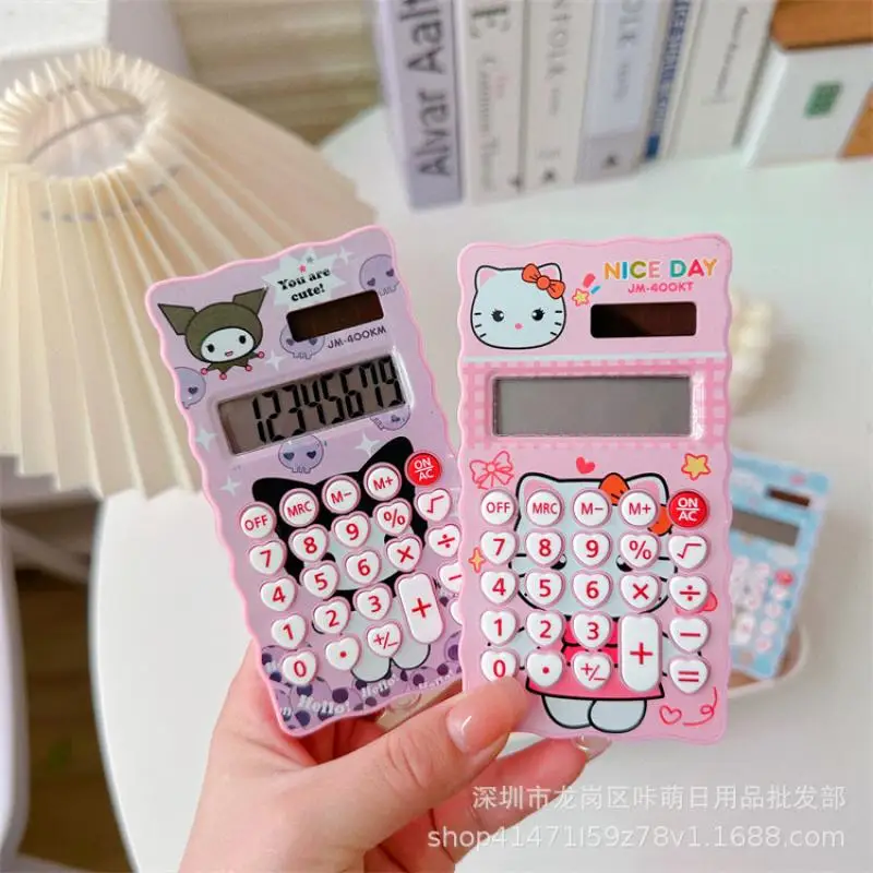 Милый калькулятор в стиле аниме Sanrio Hello Kitty Mini милый мультяшный Kuromi Cinnamoroll на