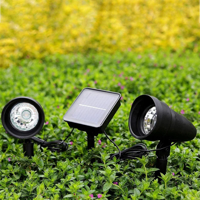 Светодиодный прожектор на солнечной батарее IP65, водонепроницаемый для двора, парка, дорожки, ландшафта, садового освещения