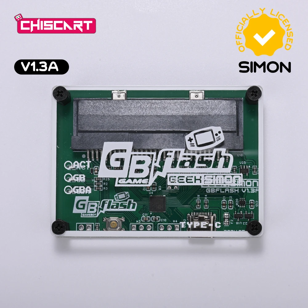 Фото Оригинальные флеш-карты Chiscart Simon GBFlash для резервного копирования ROM-памяти и сохранений игр, предназначенные для игровых картриджей Game Boy GB, GBA, GBC. №1