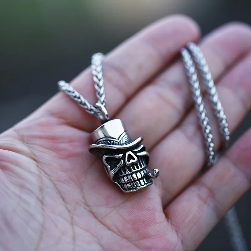 

Vintage Men's Skull Necklace Hip Hop Punk Gothic Pendant Motorcycle Party Jewelry Accessories Banquet Gift