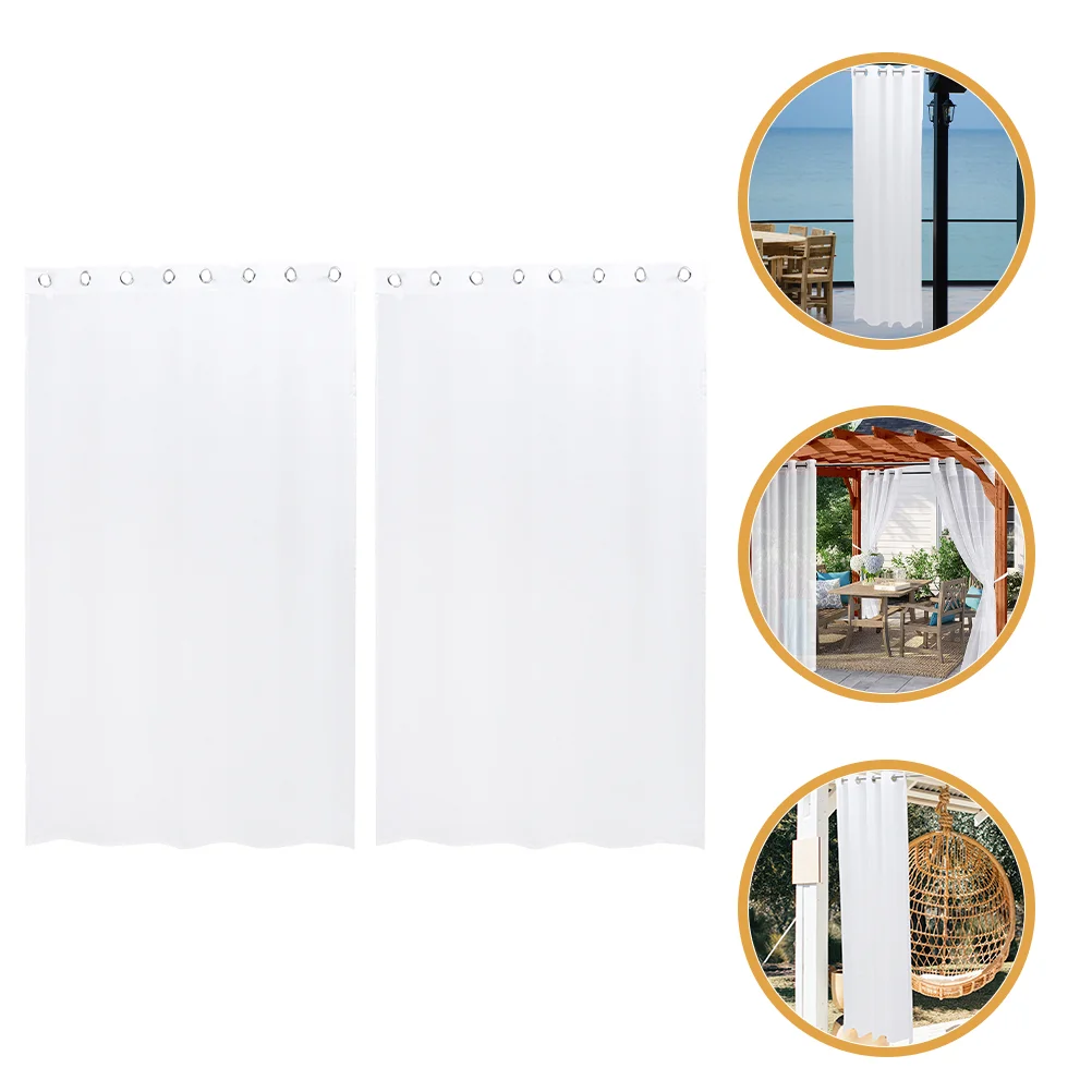 

2 Pcs Outdoor Waterproof Curtain Curtains Bedroom Outdoors Privacy Grace Decorative Polyester Window Sheer