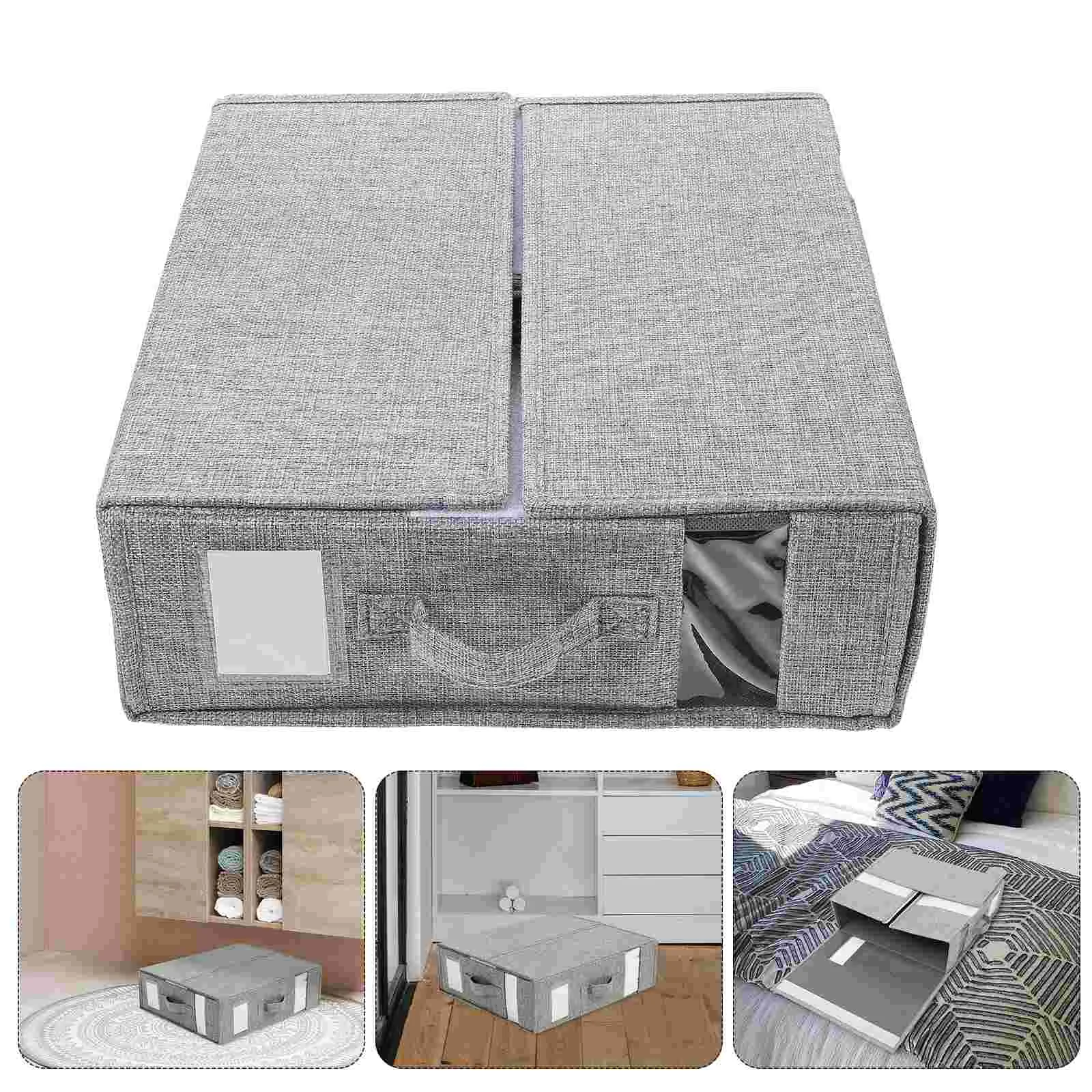 

Bedsheet Storage Organizer Closet Clothes Folding Container Blanket Imitation Linen Bin