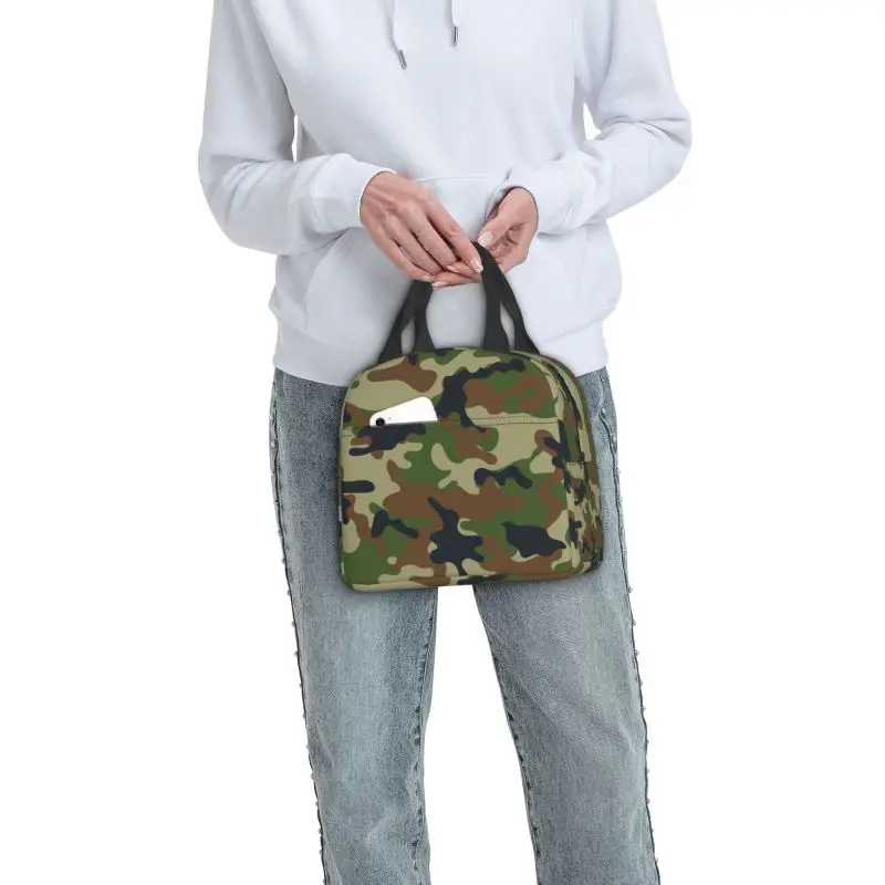 Camouflage Thermal Insulated Lunch Bags Women Military Army Camo Portable Lunch Container for Outdoor Picnic Storage Food Box images - 6