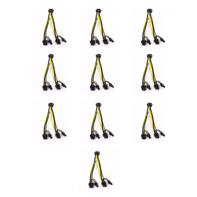 

10Pcs/Lot 6-Pin PCI Express To 2 X Pcie 8 (6+2) Pin Motherboard Graphics Video Card PCI-E GPU VGA Splitter Power Cable