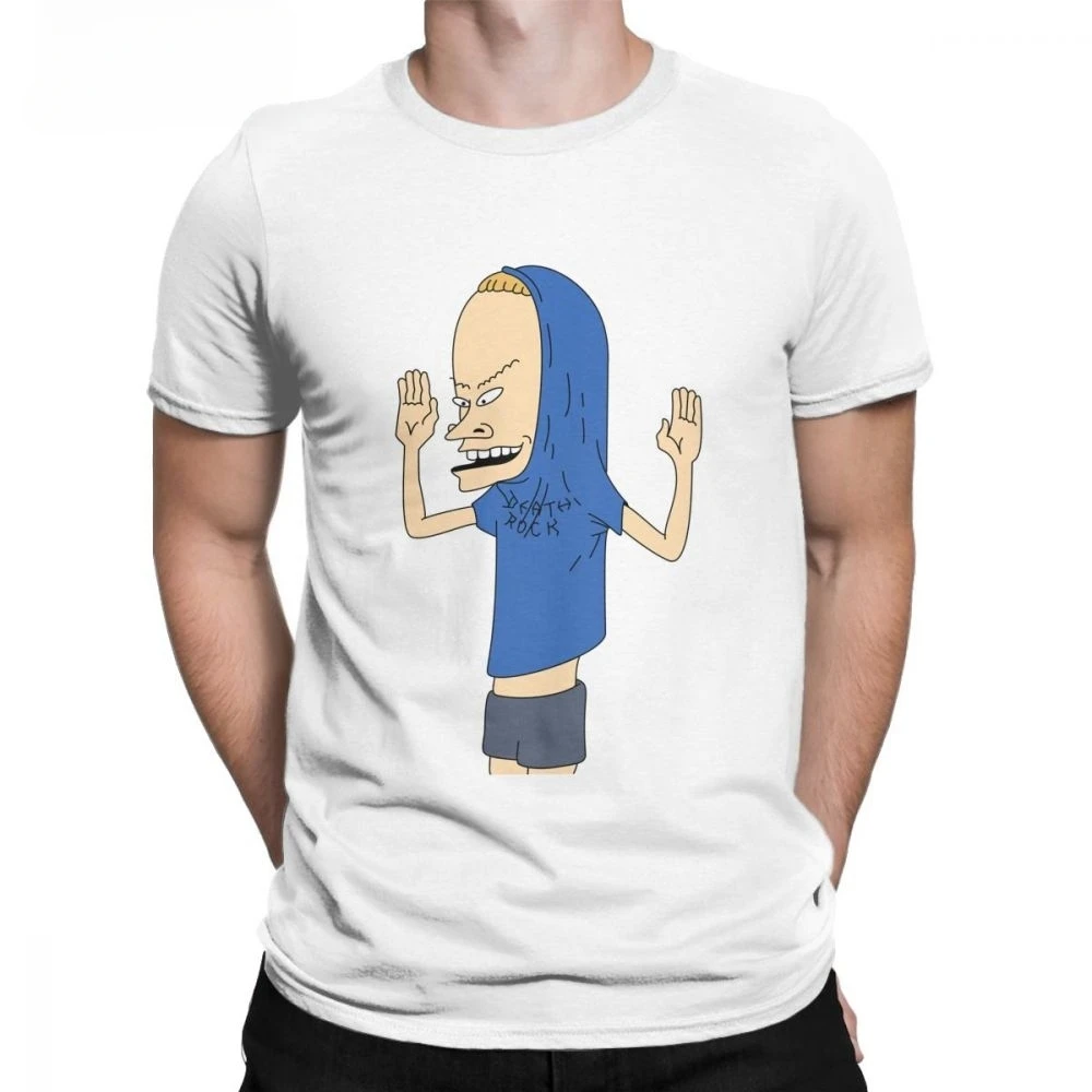 Мужские футболки MTV Beavis с пуговицами Лидер продаж одежда Забавные круглым