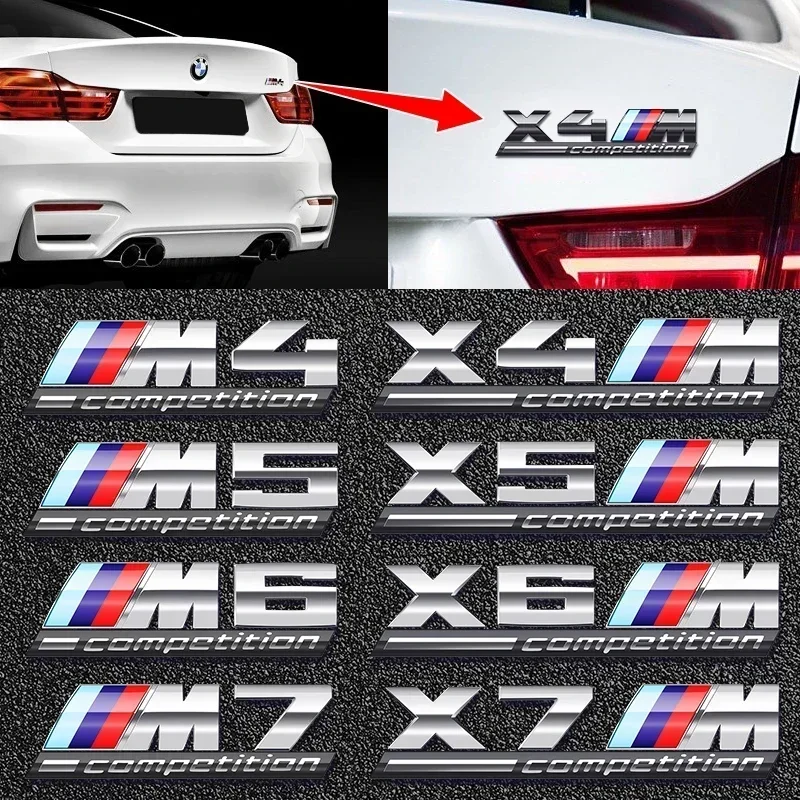 3D ABS Chrome Emblem Letters logo Car Trunk Badge Sticke for BMW M power Thunder Edition competition M1 M2 M3 M5 M7 X3M X5M X7M