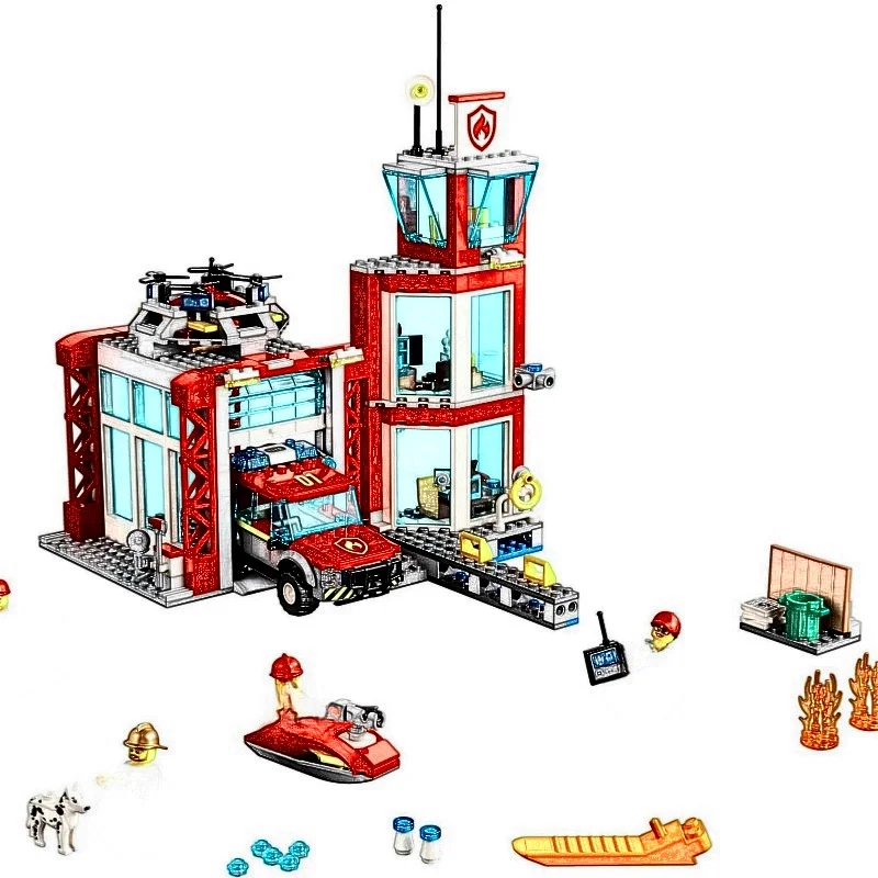 Конструктор пожарная станция 985 блоков совместимый с 60215