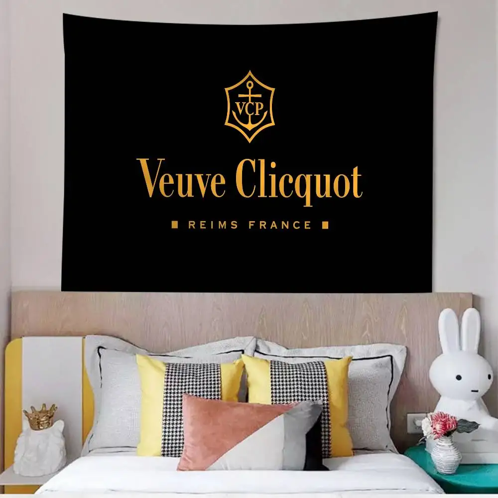 Фото V-Veuve C-Clicquot Настенный гобелен с мультяшным рисунком, научно-фантастический дизайн, декор для дома и комнаты №4