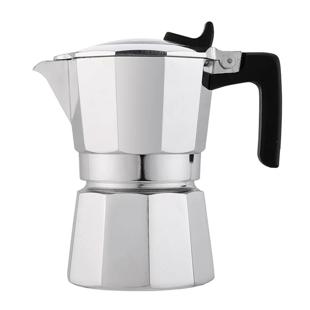 

90ml Stovetop Espresso Maker Moka Pot Aluminum Alloy Coffee Maker Kettle Latte Stove Coffee Brewer Coffeeware Silver/Black/White