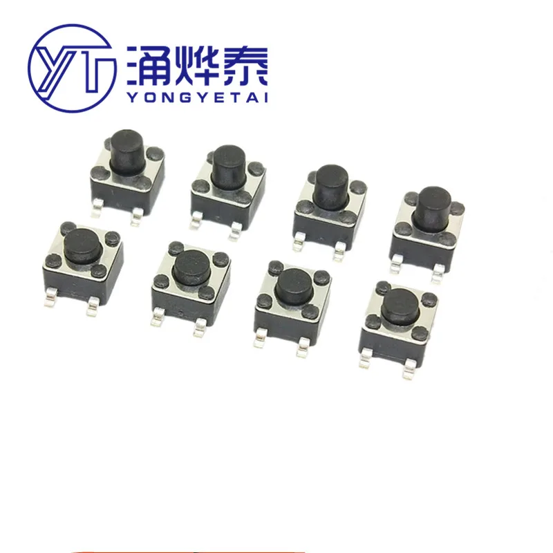 

YYT 50PCS SMD 4.5X4.5X3.5/3.8/4.0/4.3/4.5/4.8/5/5.5/6/6.5/7/8/10MM Tactile Tact Push Button Micro Switch Momentary Push Button