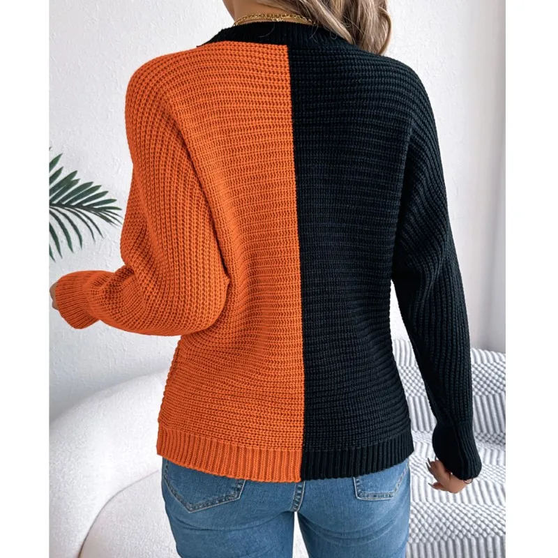 Женский свитер с длинными рукавами вязаный универсальный повседневный пуловер