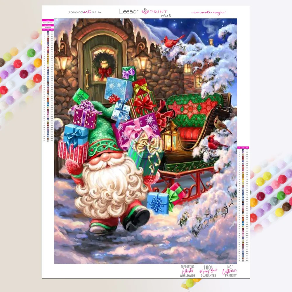 

Счастливого Рождества, алмазная живопись, гном, Санта-Клаус, подарки, полная Алмазная мозаика, вышивка крестиком, наборы для вышивки, праздник, «сделай сам», домашний декор