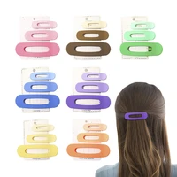 3pcs new korean matt tie dye colorful plastic hair clip set spring summer neon color geometric duck clip barrette for women