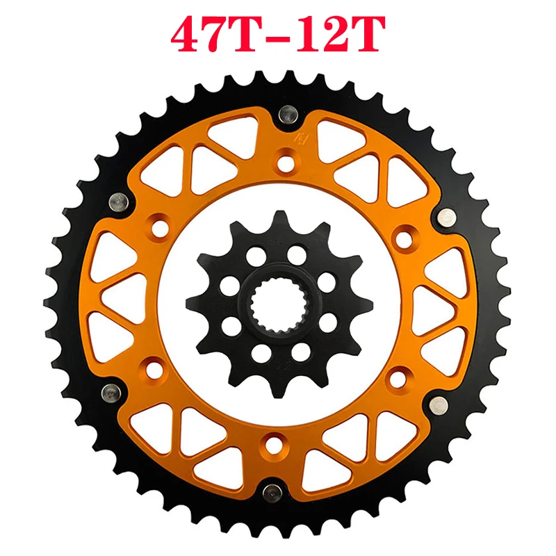 Передняя и задняя звездочка мотоцикла 45T~52T 12T для SUZUKI RM125 RM-Z250 RMZ250 N P R S T K6 K7 K8 K9 L0 L1 K4