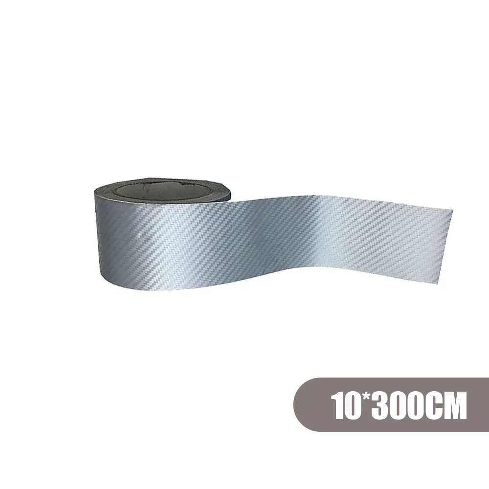 

Серебристая, белая, синяя, 10*300 см, универсальная 3D пленка из углеродного волокна, автомобильная наклейка, водонепроницаемая защитная пленка на дверь, порог, боковое зеркало, лента