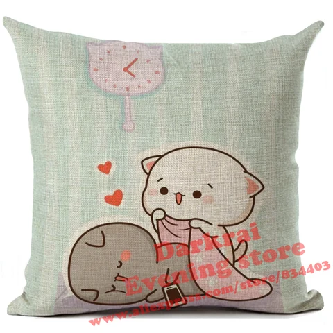 Чехол для подушки с изображением милого кота для пары мочи персика и Гомы