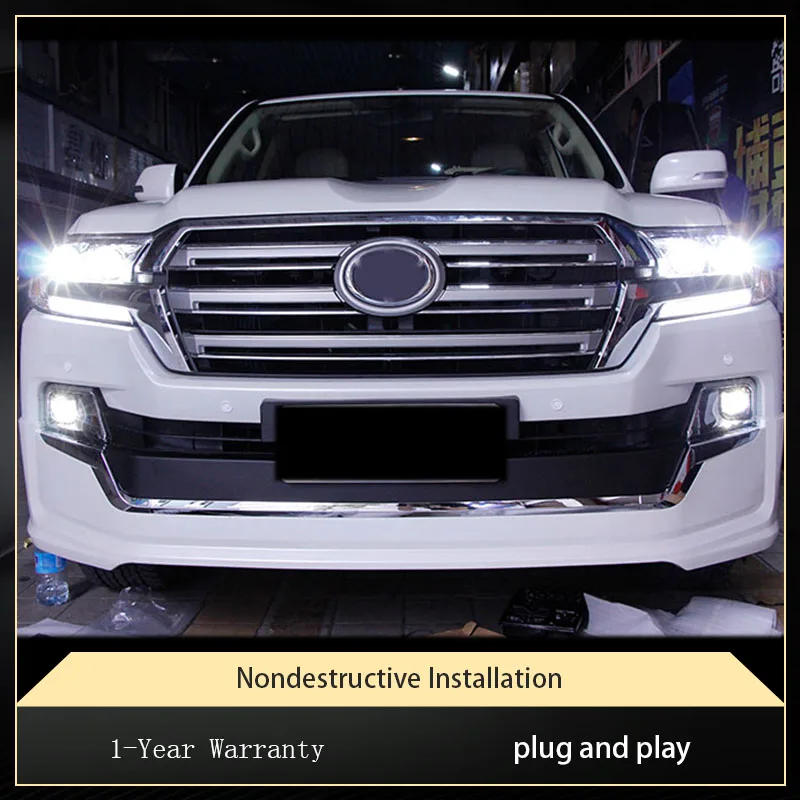 Автомобильные фары для Toyota Land Cruiser 2016-2021 FJ200 LC200 светодиодный сборка фар модернизированная Бифокальная 4 линза DRL Fromt аксессуары (art.: 3920c986491ea) - 3920c986491ea