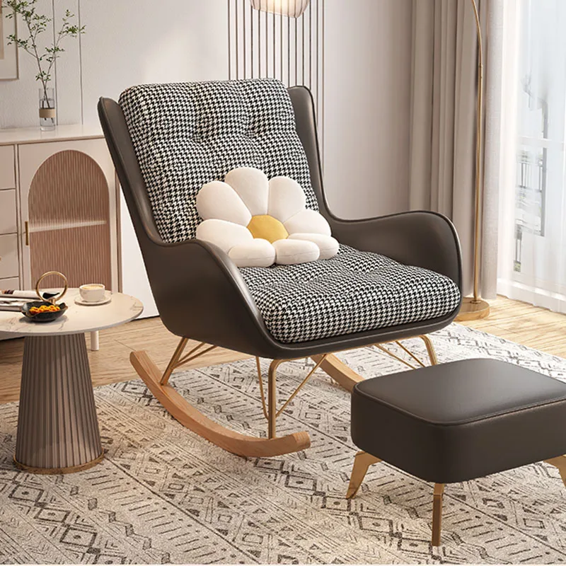 

Recliner Lounge Nordic Luxury Rocking Chairs Bedroom Chair Designer Single Sofa Muebles Para El Hogar Library Furniture LQQ40XP