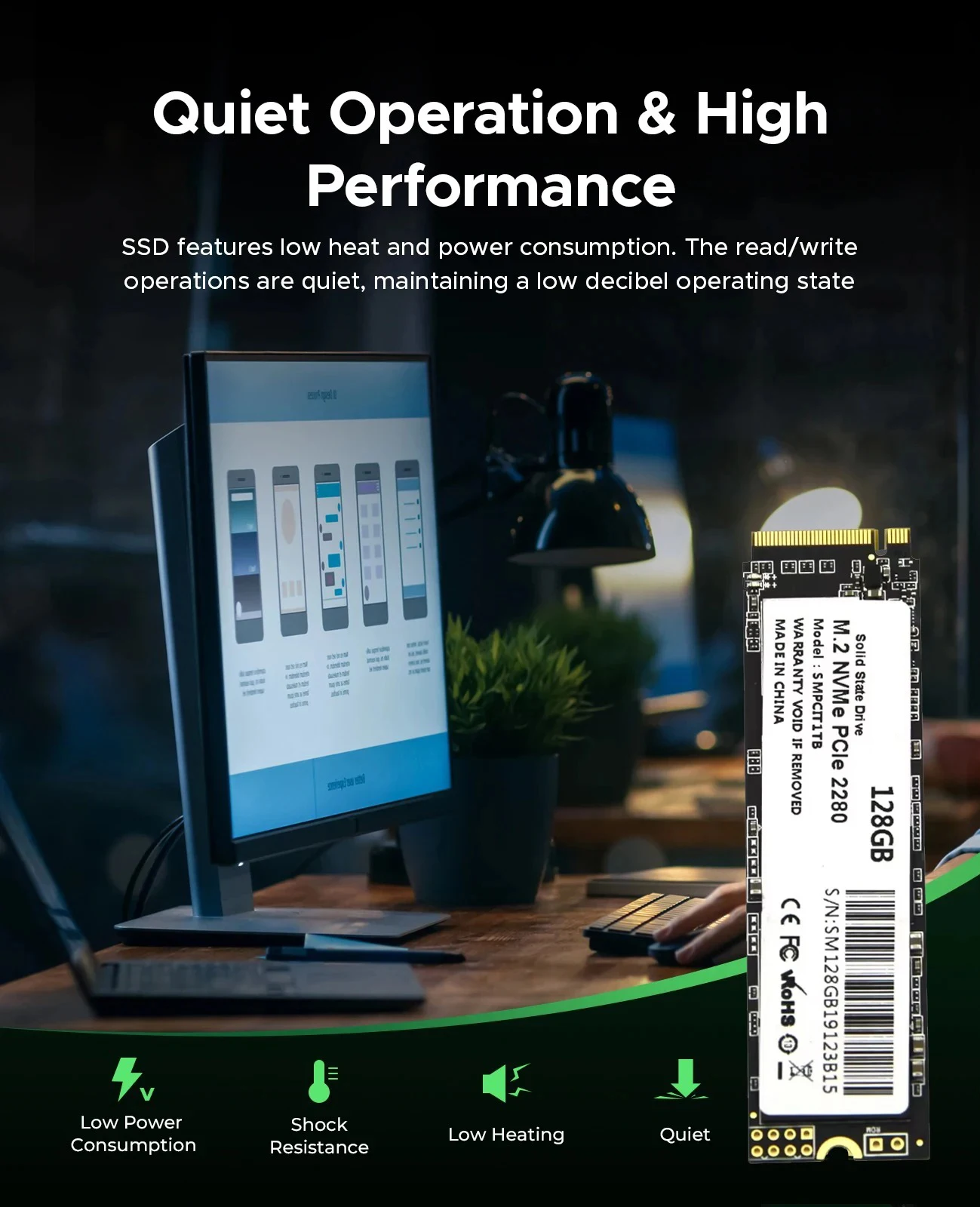 Внутренний SSD-накопитель NVMe M.2 2500 Мб/с 1 ТБ 2280 ГБ 512 256 2500MB/s SSD 1TB 512GB 128GB Internal Solid State Hard