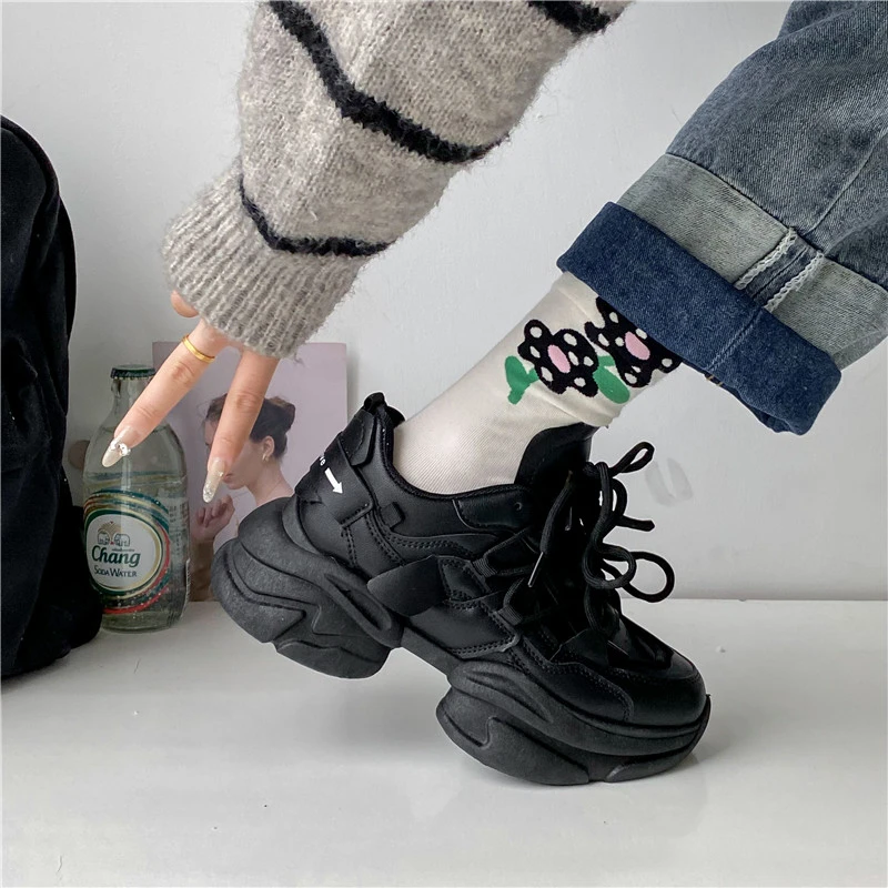 2023 Autumn Women's Flat Sports Shoes Breathable Women's Thick Sole Shoes Sports Shoes Women's Sports Shoes Zapatillas