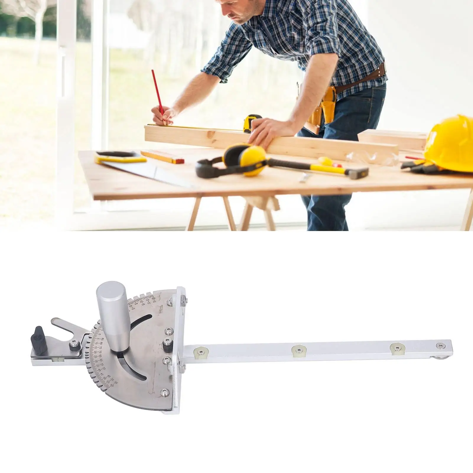 Регулируемый торцовочный калибр настольной пилы с прозрачной шкалой — прочный