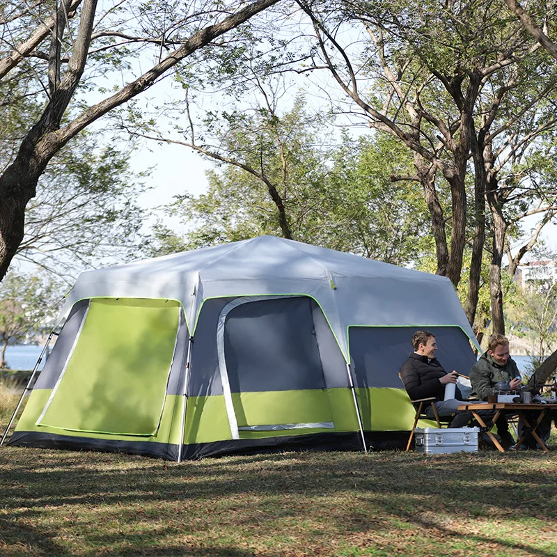 

6-12 Persons Outdoor Waterproof Double Layers 1 Bedrooms 1 Living Room Big Family Camping Tent