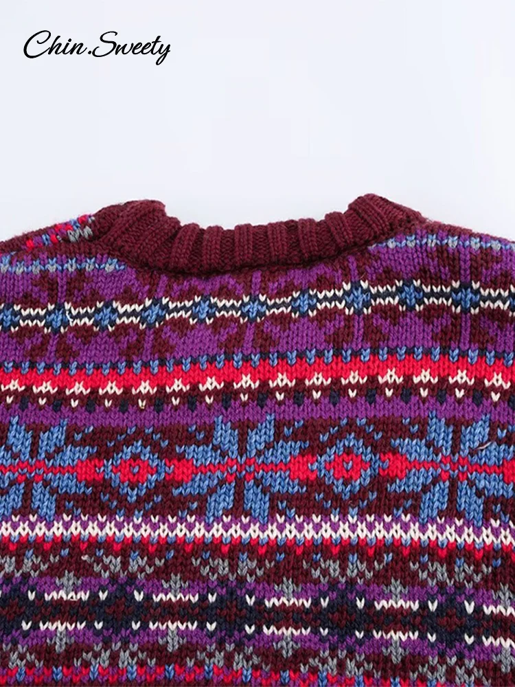 Модный женский свитер с контрастным принтом пуловеры свободный трикотаж круглым