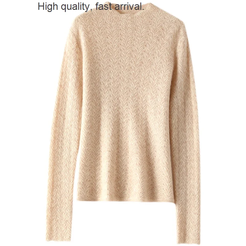 sweater women's Cashmere new 100 pure woolen sweater autumn and winter half turtleneck sweater women's sweater solid color