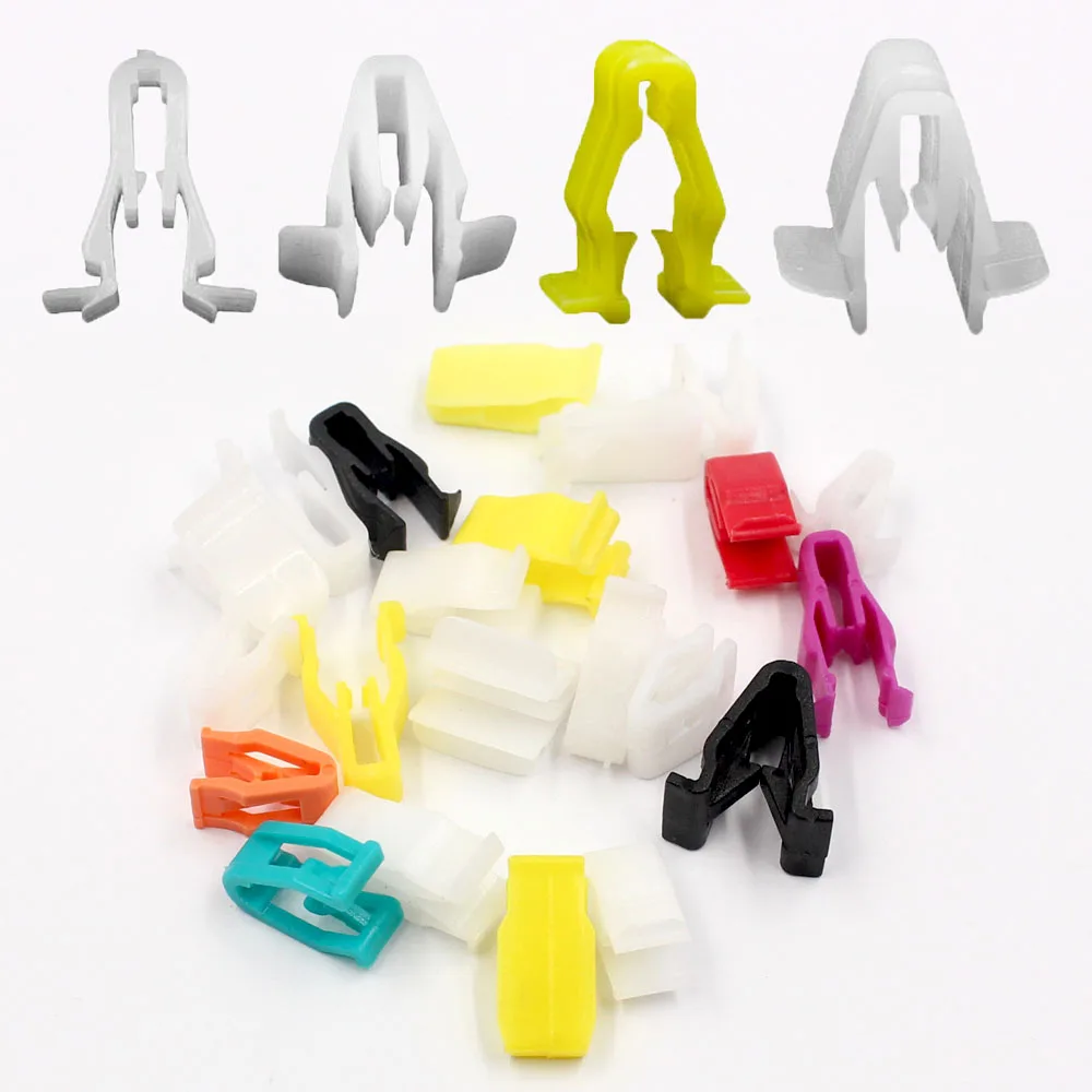 

50Pcs Plastic Auto Car Trim Instrument Panel Dashboard Plastic Fasteners White Car Clips Rivets Fastener