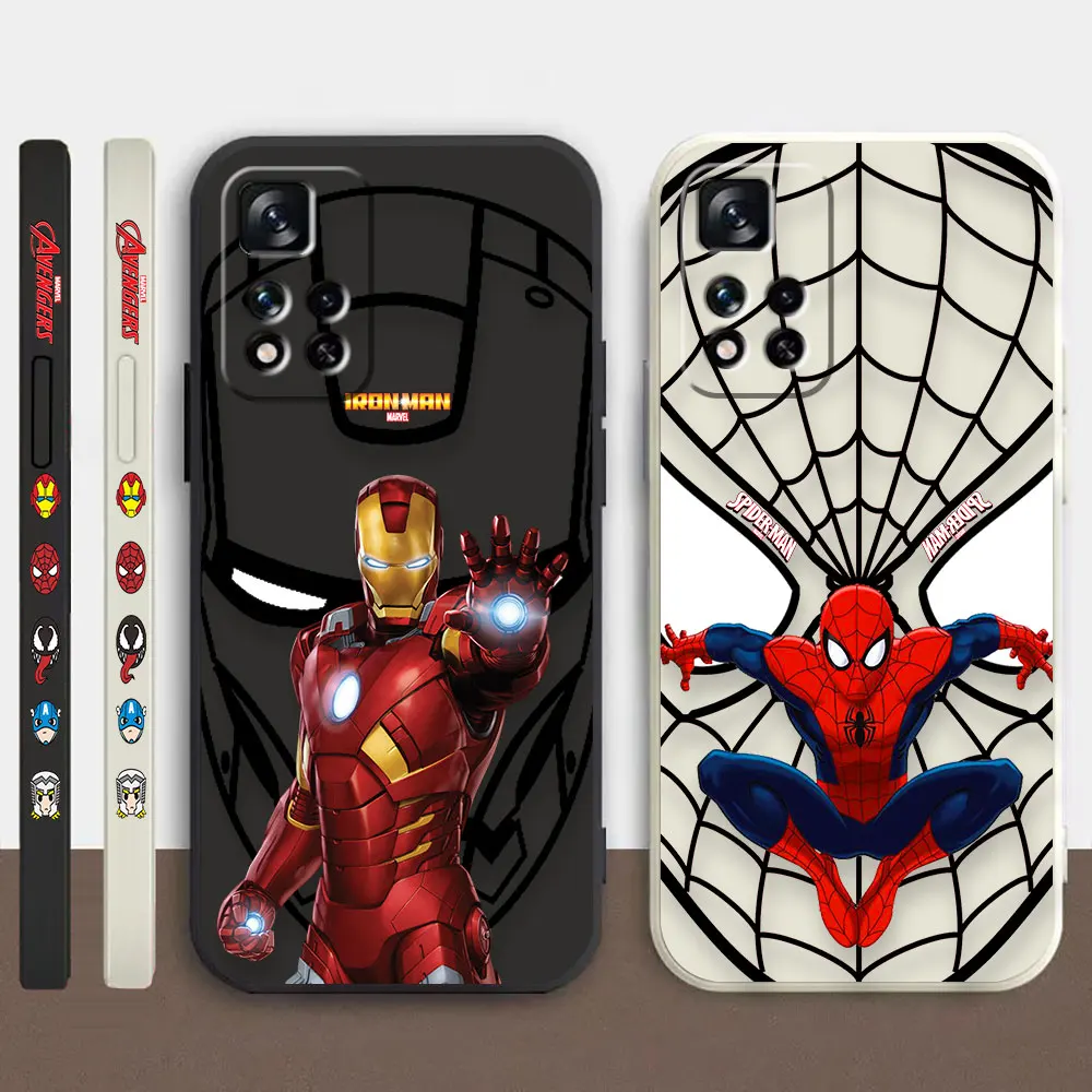 

Phone Case For Redmi Note 12 11 11T 11R 11S 10 9T 8 7 7S PRO PLUS 4G 5G Case Fundas Shell Creative Iron Spider-Man Marvel Heroes