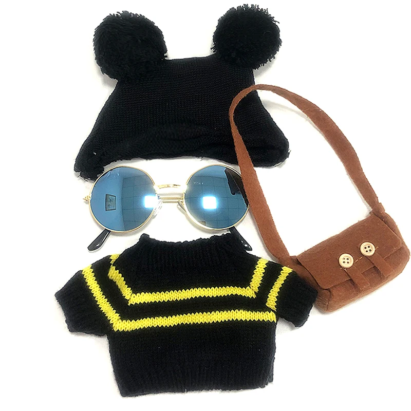 

20-30cm Plush Toys Doll Clothes Headband Glasses Accessories For 30cm LaLafanfan Duck Plush Doll Outfit Hat Hair Band Glass