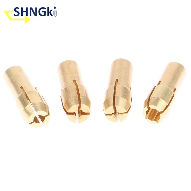 

4PCS High Quality Mini Drill Brass Collet Chuck for Rotary Tool Brass and Nut for Accessories Set 3.2/2.4/1.6/1.0mm Gold Color