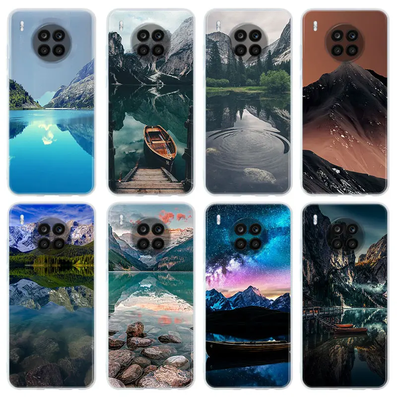

Silicone Soft Coque Shell Case For Honor 50 30 20 10 9 9X Lite Pro 10i 9a 8a 8X X8 Cover natural scenery lake