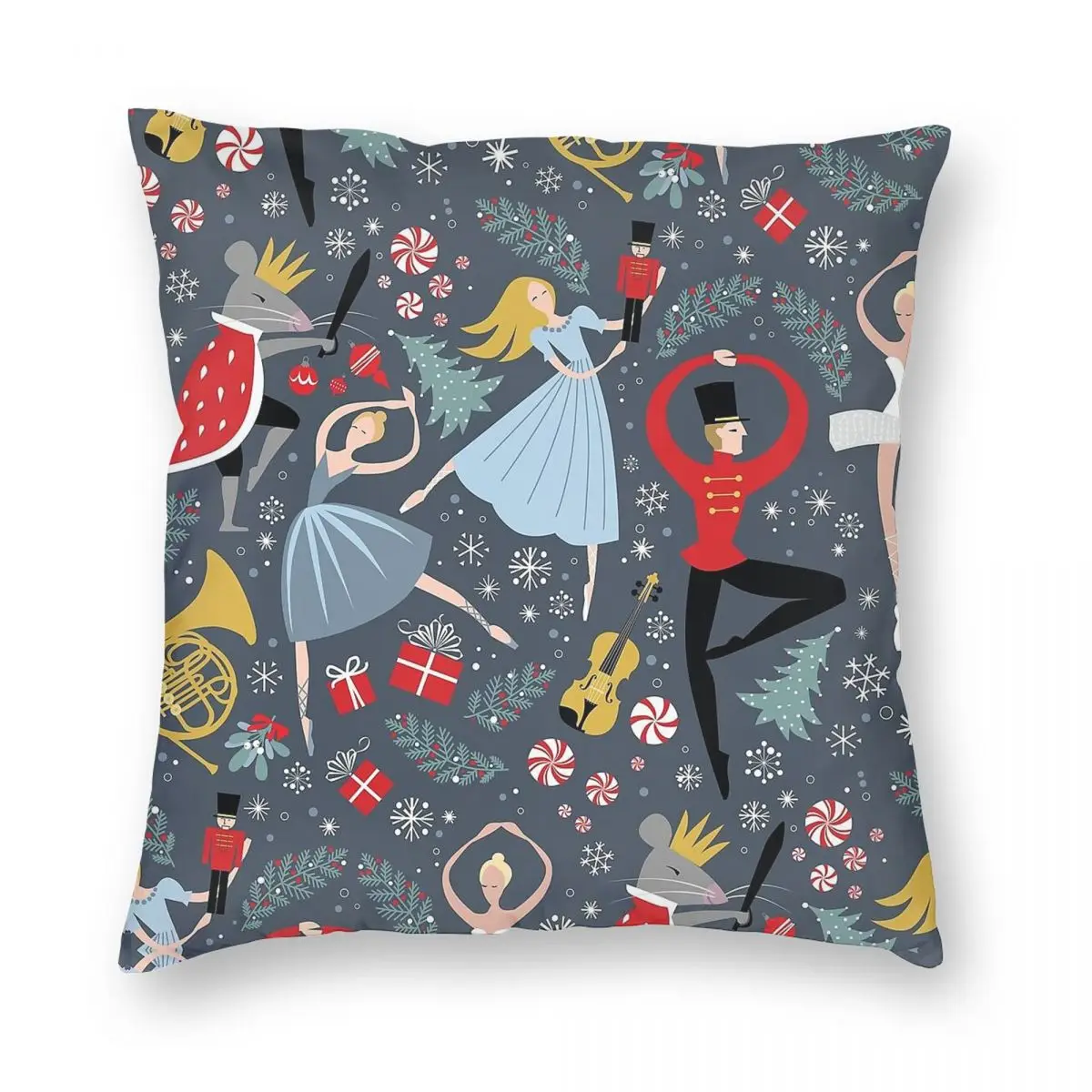 Декоративная квадратная наволочка для детей из полиэстера и льна