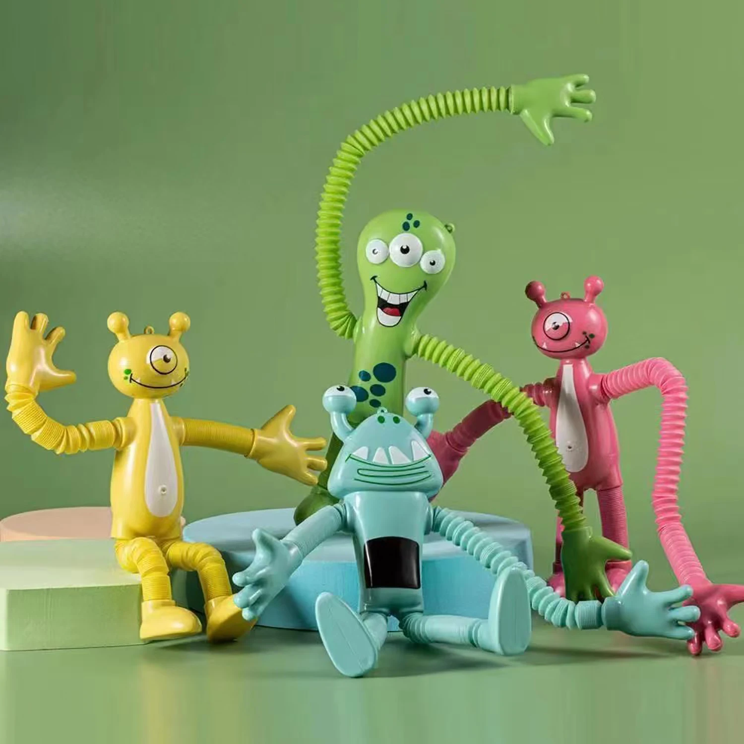 4 шт. светящийся/не светящийся тянущийся робот телескопическая трубка игрушка