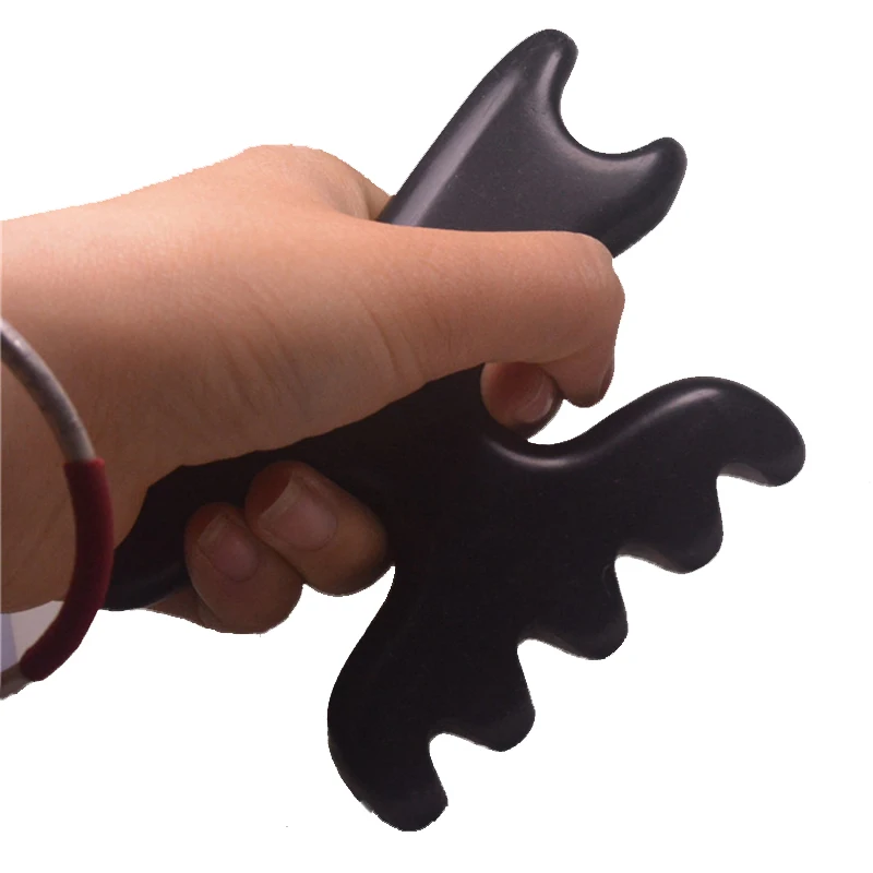 

Массажер гуаша из натурального черного нефрита, подставка для груди, для спа-процедур, уход за здоровьем