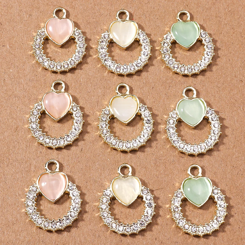 

10pcs 17x22mm Elegant Crystal Love Heart Charms for Jewelry Making Women Fashion Pendants Necklaces Earrings DIY Crafts Supplies