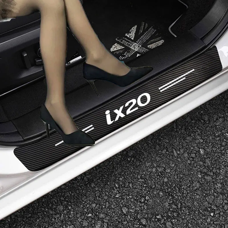 

For Hyundai ix20 4PCS Threshold Protection Sticker Carbon Fiber Sticker Decorative Door Entry Guard Door Threshold Scratch Pad