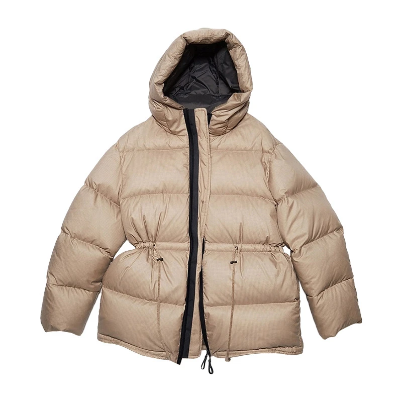 Женская классическая зимняя куртка на завязках с капюшоном