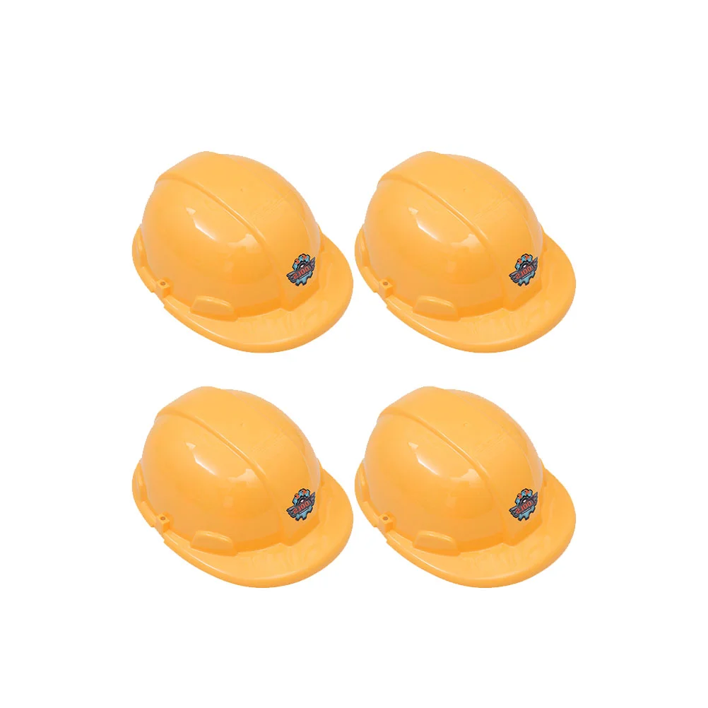 

2/4/6Pcs Construction Party Hats Kids Plastic Hats Party Cosplay Supplies Children Realistic Toy Tools Worker Costume