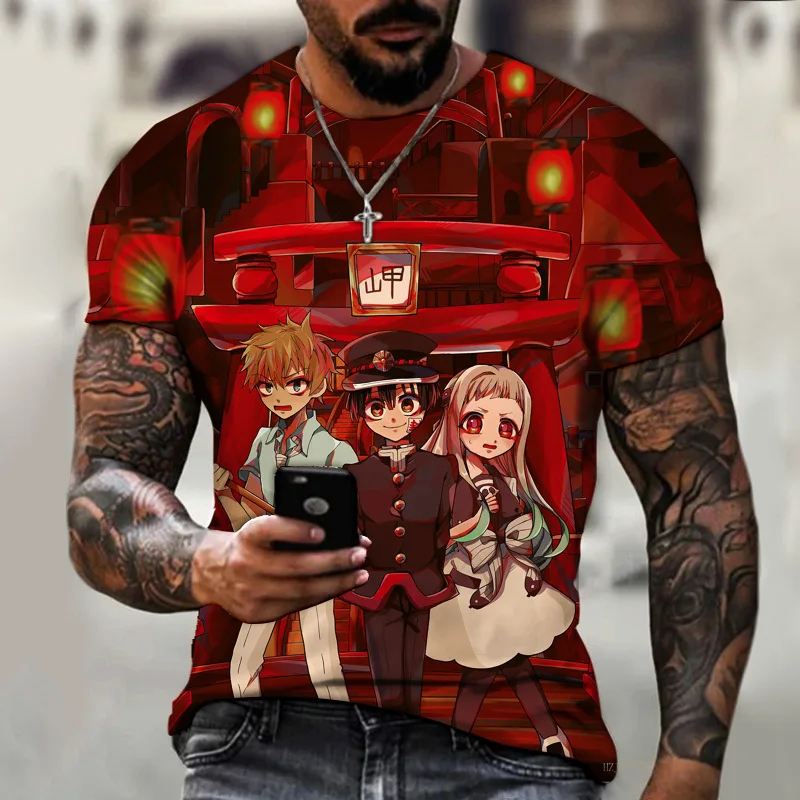 

HAIBOLAN 2022 new summer Hana Zijun 3D printing street men's T-shirt fashion casual short-sleeved O-neck oversized