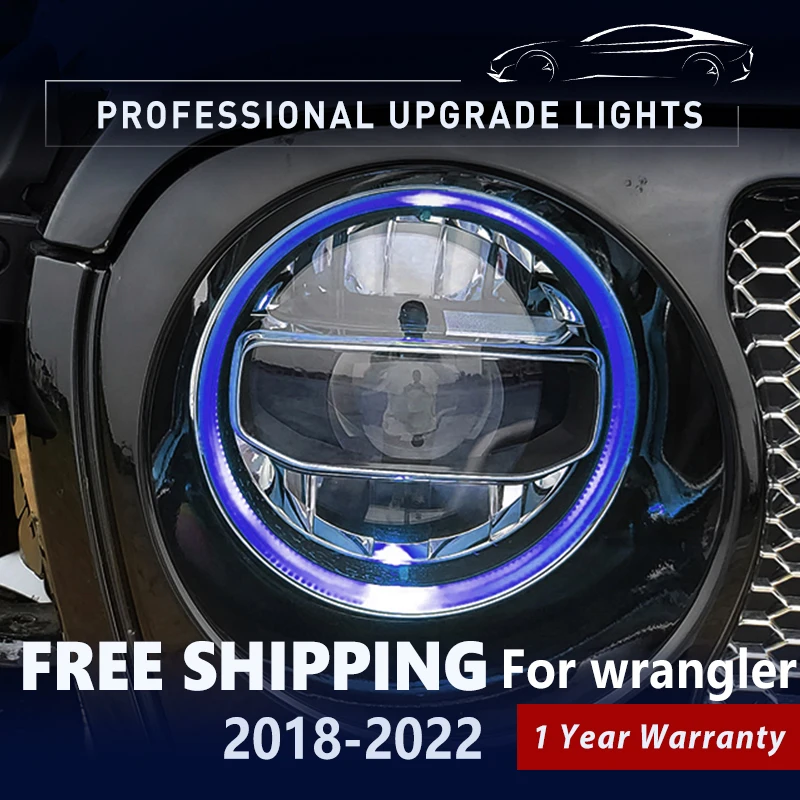 

Car Styling for Jeep Renegade Headlights 2016-2021 LED Headlight LED DRL Hid Head Lamp Angel Eye Blue Funstion Accessories