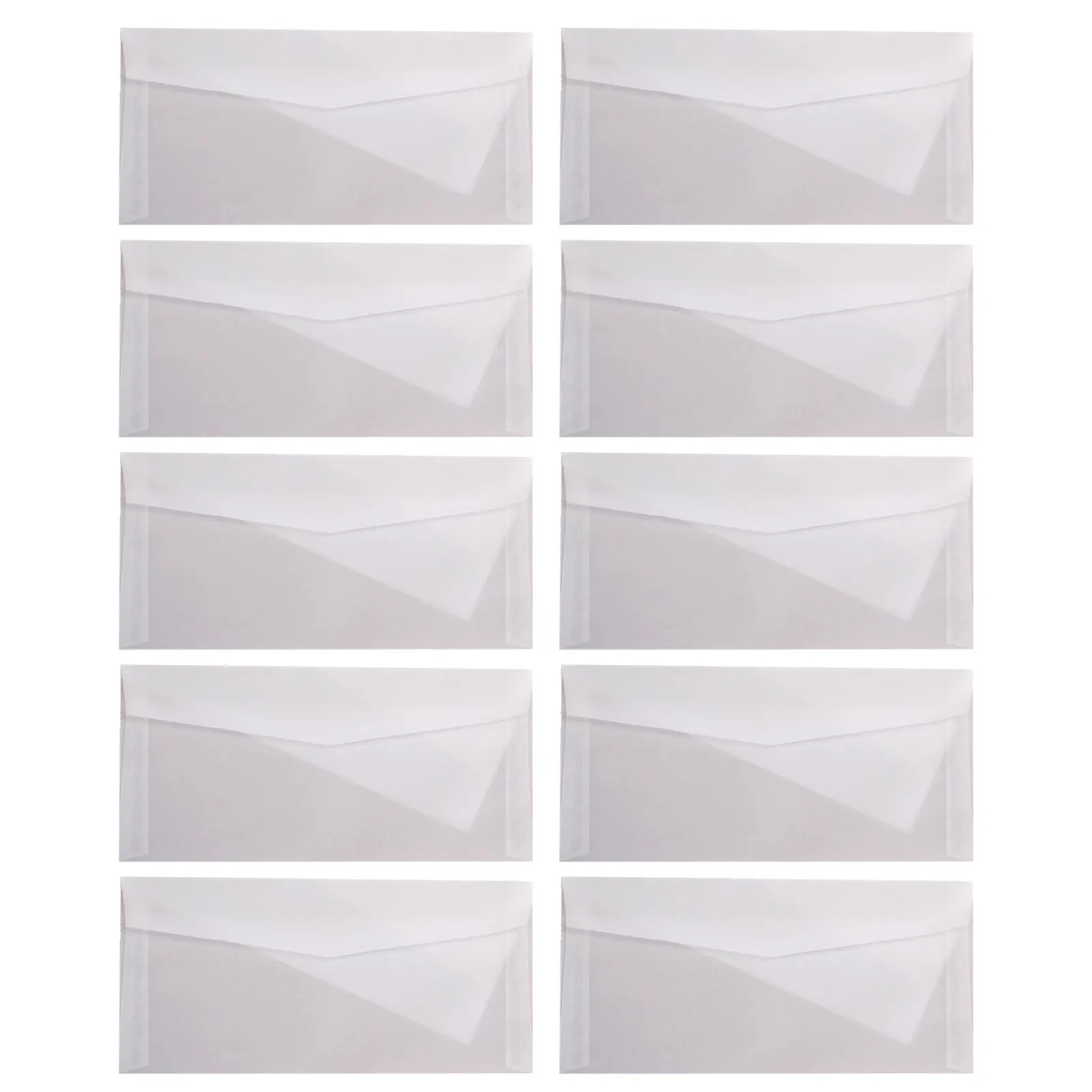 

10pcs Business Wide Use Greeting Cards Wedding Invitation Gift Party Supplies Western Style Translucent Envelopes Office Letters
