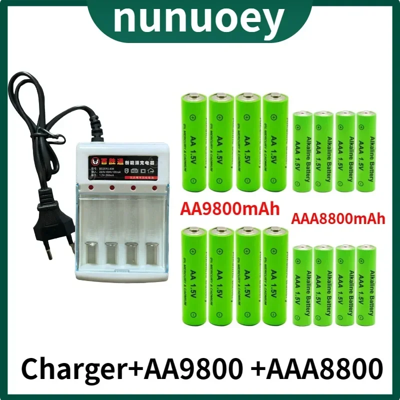 Оригинальная Аккумуляторная батарея 1 5 в aa9800ма/ч + aaa8800ма/ч зарядное устройство
