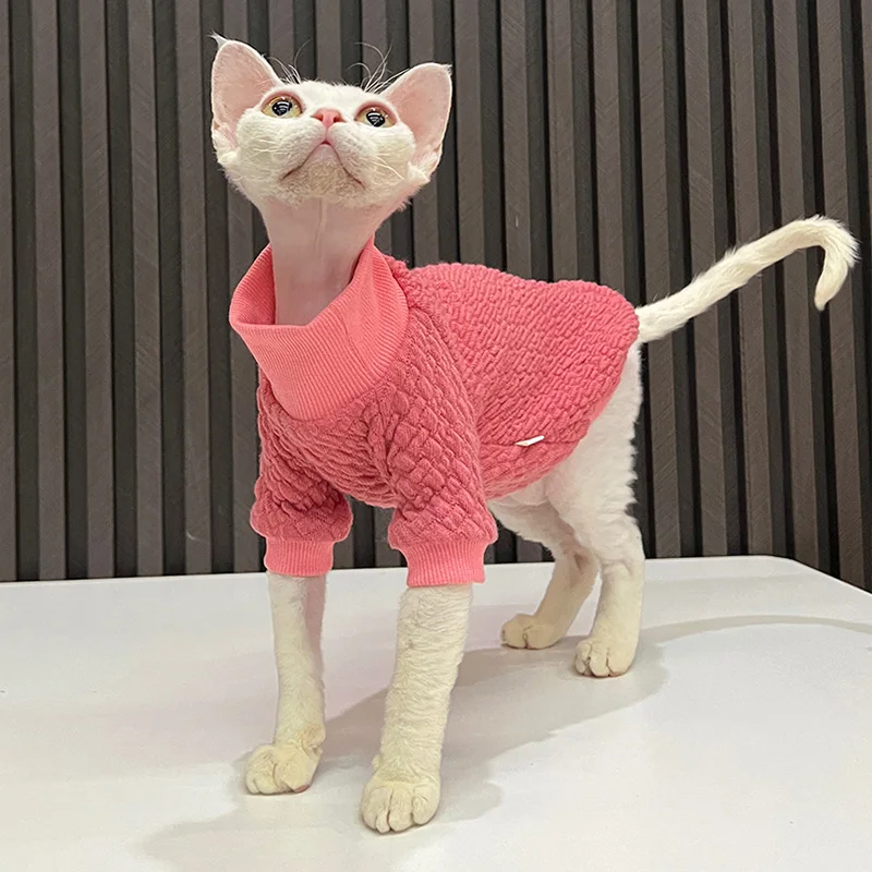 Soft Sphinx Devon Rex Stretchy cotton Cat sweater Spring Fall Cats Sphynx Hairless cat clothes for Cat Costume Pet Clothes