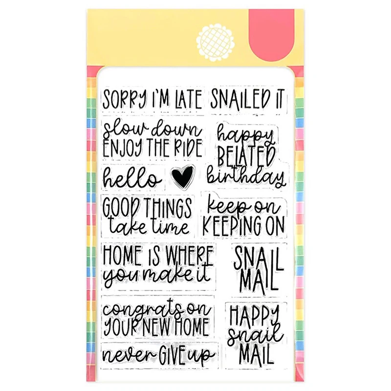 

2022 New English Words sorry im late snailed it Clear Stamps For Making Paper Greeting Card Scrapbooking No Metal Cutting Dies